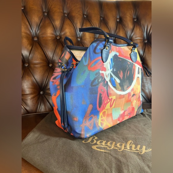 ‼️NEW‼️ BAGGHY Brand Medium Colorfull Tote Bag - Picture 10 of 15